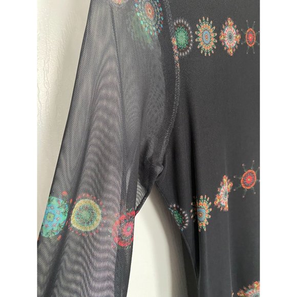 Desigual Black Maxi Dress with Colorful Patterns - Picture 3 of 5